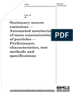 Stationary Source Emissions - Automated Monitoring of Mass Concentrations of Particles - Performance Characteristics, Test Methods and Specifications