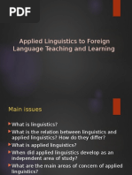 Applied Linguistics To Foreign Language Teaching and Learning