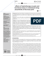 The Short-Term Effects of Hydrotherapy On Pain and Self-Perceived Functional Status in Individuals Living With Osteoarthritis of The Knee Joint