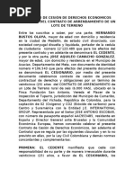 Contrato de Cesión de Derechos Economicos. - Hernando Bustos