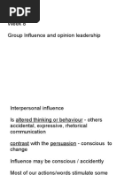 Group Influence and Opinion Leadership - Class