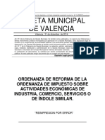 Ordenanza Municipal y Clasificador Mun. Valencia