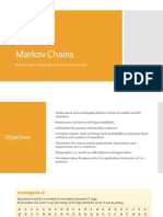 Markov Chains: Mathematics Applications & Interpretation HL