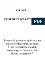 Atelier 1 Prise de Parole en Public