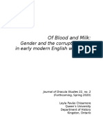 Of Blood and Milk:: Gender and The Corruptive Body in Early Modern English Witchcraft