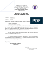 Minutes of Meeting Alive Musabaqah 2019: Department of Education Division of Lanao Del Norte Tongcopan Primary School