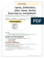 Participles, Definition, Examples, Uses, Rules, Exercise or Worksheet