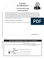 Free Drawing & Self-Test Handwriting Form: "Your Personality Through Handwriting Analysis"