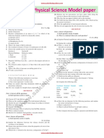 Tenth Class Physical Science Model Paper