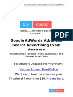 Google Adwords Advanced Search Advertising Exam Answers PDF