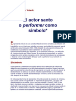 El Actor Santo o Performer Como Simbolo PDF