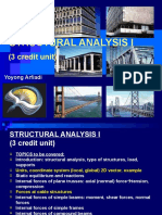 Structural Analysis I: (3 Credit Unit)