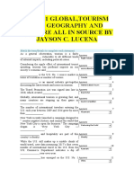 TM6251 Global, Tourism and Geography and Culture All in Source by Jayson C. Lucena