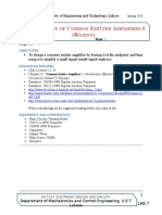 Lab 7: D C E A - I (B) : Esign OF Ommon Mitter Mplifiers Iasing