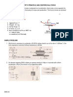 D'alembert's Principle and Centrifugal Force