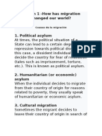 Lesson 1 - How Has Migration Changed Our World?: Causas de La Migración