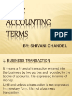 Basic Accounting Terms: By: Shivani Chandel