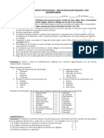 Evaluación Diagnóstica Educ. Religiosa 2° PDF