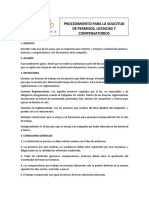 Procedimiento para Solicitud de Permisos, Licencias, Compensatorios)