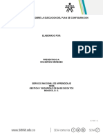 Informe Sobre La Ejecucion Del Plan de Configuracion