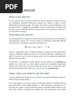 One-Way ANOVA: What Is This Test For?