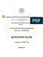 Question Bank BE and B TECH First Year