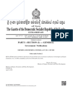 Gazette Extraordinary Issued On Imports and Exports