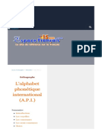 L'alphabet Phonétique International (A.P.I.) PDF