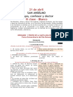 21 de Abril de 2020. San Anselmo. Propio y Ordinario. PLAN CONTRA COVID-19