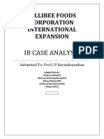 Jollibee Foods Corporation International Expansion: Ib Case Analysis