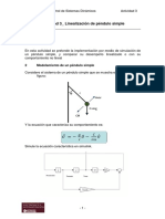 ACTIVIDAD 3 - Linealización de Pendulo Simple PDF