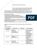 A Proposed Curriculum On Environmental Literacy