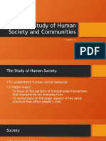 Study of Human Society and Communities