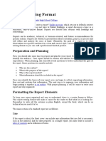 Report Writing Format: Preparation and Planning