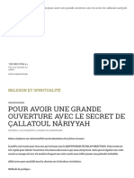 Pour Avoir Une Grande Ouverture Avec Le Secret de Çallatoul Nâriyyah - Religion Et Spiritualité PDF