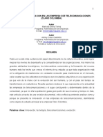 La Cultura Innovativa en Las Empresas de Telecomunicaciones Del Deparamento de La Guajir1