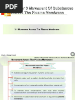 Chapter 3 Movement of Substances Across The Plasma Membrane