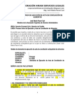 Modelo Demanda Ejecución Acta Conciliación de Alimentos - Autor José María Pacori Cari