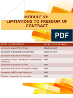 Module VI - Limitations As To Freedom of Contract