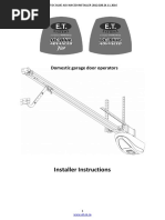 Installer Instructions: Domestic Garage Door Operators