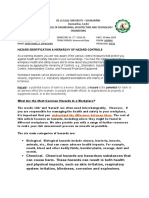 Hazard Identification & Hierarchy of Hazard Controls