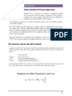 Adjusted Present Value Method of Project Appraisal