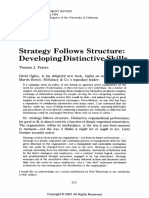 Strategy Follows Structure: Developing Distinctive Skills: Thomas Peters