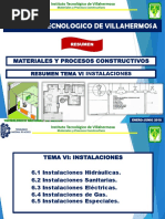 TEMA VI Materiales y Procesos Constructivos Resumen Examen Instalaciones Enero Junio 2018