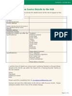 Security Centre Details To SIA Request Form