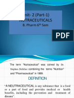 Unit-2 (Part-1) Nutraceuticals: B. Pharm 6 Sem