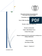 Ensayo - La Importancia de La Convivencia en Aula para Un Trabajo Colaborativo