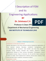 General Description of FEM and Its Engineering Applications: BY Dr. Srinivasa C.V