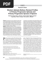 Western Aphasia Battery-Revised Profiles in Primary Progressive Aphasia and Primary Progressive Apraxia of Speech