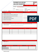 Equipment Data Record Analyzer Transmitter: AIT-100 VRU 100 H2S Detection